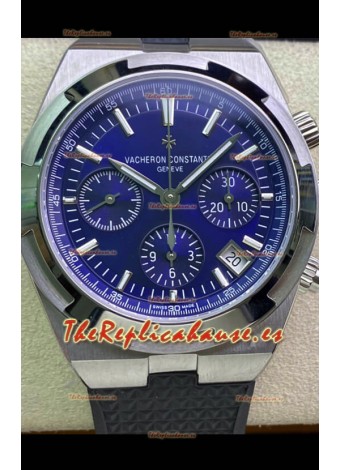 Vacheron Constantin Overseas Cronógrafo Acero 904L Dial Azul Reloj Réplica Suizo - Correa de Goma