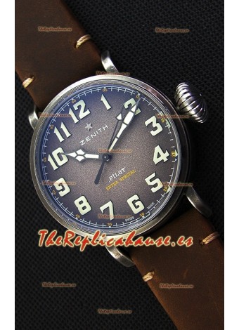 Zenith Pilot Type 20 Extra Especial Dial Gris Reloj Réplica a Espejo 1:1 45MM