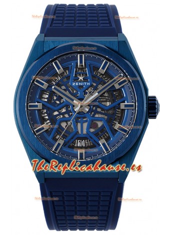 Zenith Defy Classic Skeleton 41MM Azul Cerámica Men's Reloj Réplica Suizo