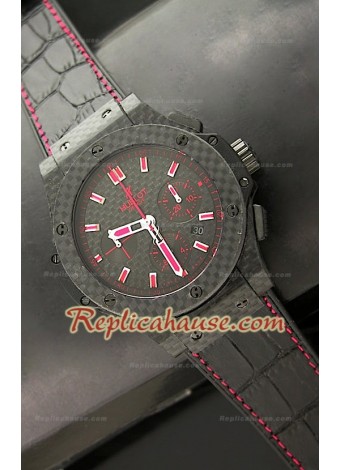 Hublot Big Bang Reproducción Reloj Suizo Todo Carbón en Rojo