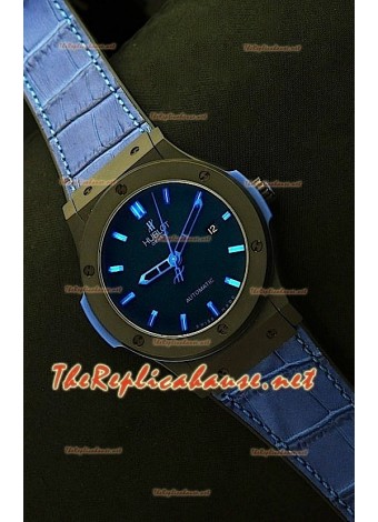 Hublot Big Bang Reloj Suizo en Carcasa de PVD - Correa Azul de 44.5MM