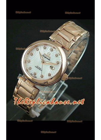 Omega Ladymatic Swiss Réplica en oro rosado – 1:1 réplica espejo