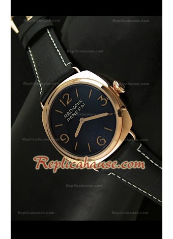 Panerai Radiomir Reloj Suizo de Oro Rosa y con Esfera de color Negro