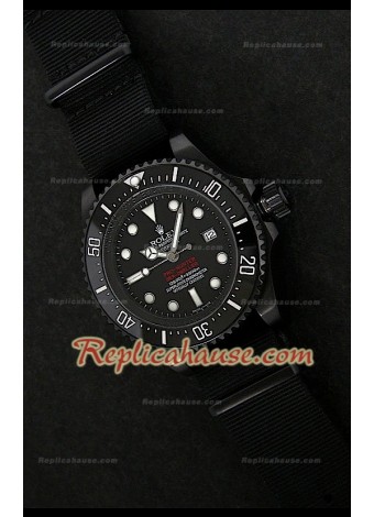 Reloj Suizo Rolex Edición Sea Dweller Pro Hunter Jacques Piccard NATO Reloj Suizo 