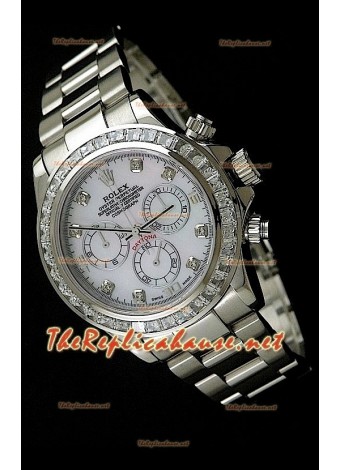 Rolex Daytona Reloj Cosmógrafo con Movimiento Suizo 7750 y Bisel CZ