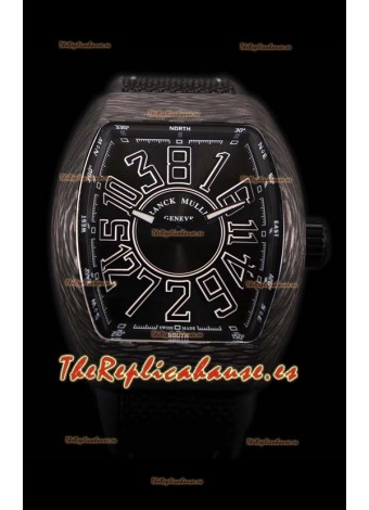Franck Muller Vanguard Reloj Suizo Caja de Carbono Índices color Negro