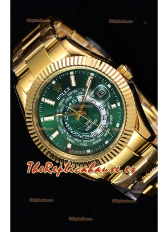 Rolex SkyDweller Reloj Suizo Caja de Oro Amarillo de 18 K - Edición DIW Dial Verde