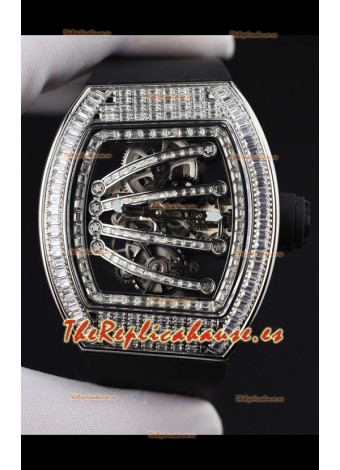 Reloj Richard Mille 59-01 Superclon con caja incrustada de diamantes