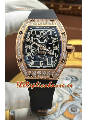 Reloj Richard Mille RM67-01 Superclon extraplano de oro rosa con diamantes incrustados