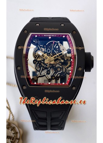 Reloj Richard Mille RM055 MVMNT con volante de inercia variable de cerámica negra con bisel interior rojo, superclon