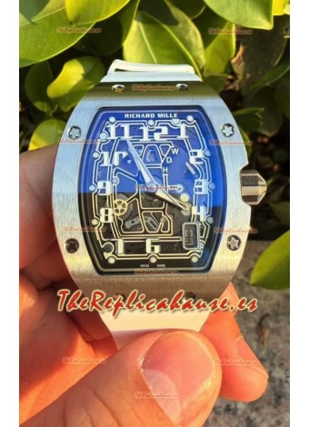 Reloj Richard Mille RM67-01 Superclon de titanio con correa blanca extraplana