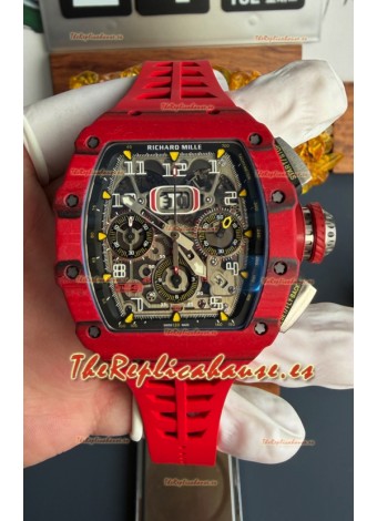 Reloj Richard Mille RM11-03 Superclon con caja de carbono rojo TPT