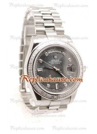 Rolex Réplica Day Date Silver Reloj Suizo