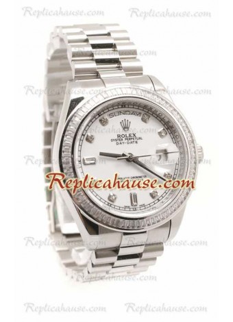 Rolex Réplica Day Date Silver Reloj Suizo