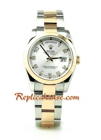 Rolex Réplica Day Date Dos Tonos Oro Rosa Reloj Suizo