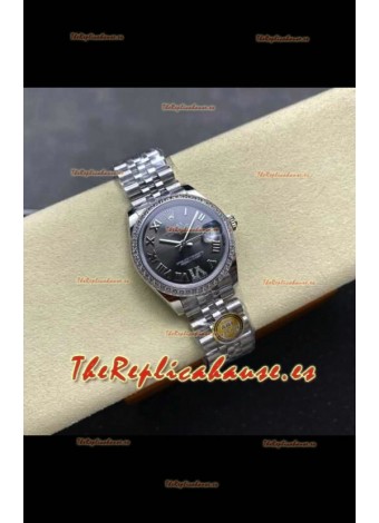 Reloj Rolex Superclon Datejust de 31 mm con esfera gris y Jubilee Superclon