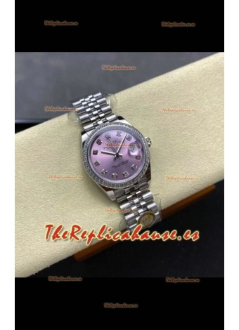 Reloj Rolex Superclon Datejust de 31 mm con esfera rosa y Jubilee Superclon