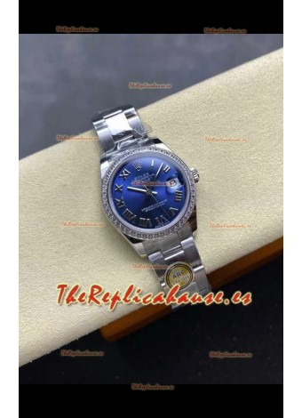 Reloj Rolex Superclon Datejust de 31 mm con esfera azul oscuro