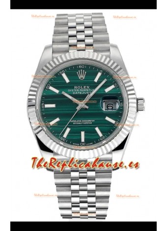 Reloj Rolex Datejust movimiento Cal.3235, esfera a rayas verdes y 41 mm, réplica de alta calidad