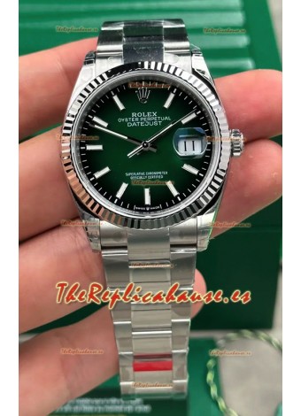 Reloj Rolex Datejust 126234 con esfera verde degradada, réplica Oyster Superclon de 41 mm