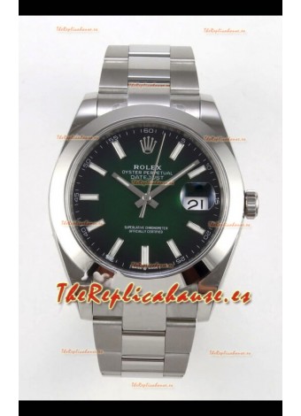 Reloj Rolex Datejust 126234 con esfera verde, caja Oyster, MVMNT con volante de inercia variable, superclon de 41 mm