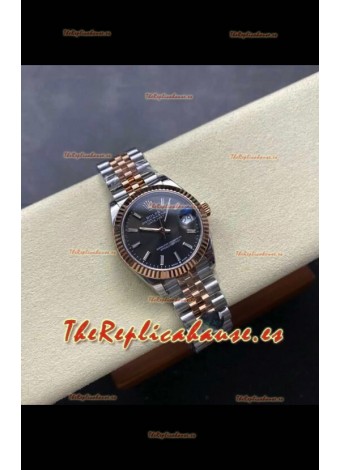 Reloj Rolex Superclon Datejust con esfera gris y caja bicolor de 31 mm