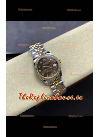 Reloj Rolex Superclon Datejust de 31 mm con esfera perlada y oro amarillo