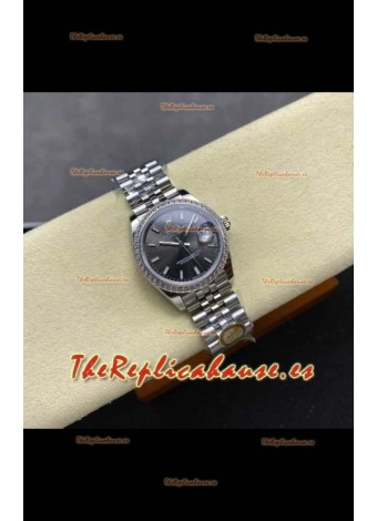Reloj Rolex Superclon Datejust de 31 mm con esfera gris y Jubilee Superclon