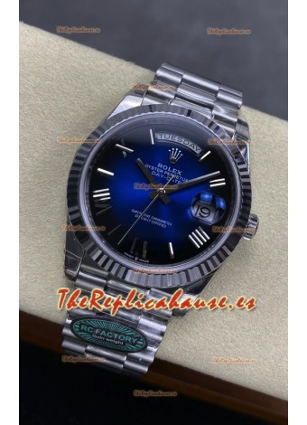 Reloj Rolex Day Date 228236 de acero inoxidable azul degradado, superclon