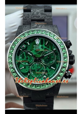 Reloj Rolex Daytona Green "Artisans De Genève - Poetry of Lights" con caja de carbono, réplica exacta
