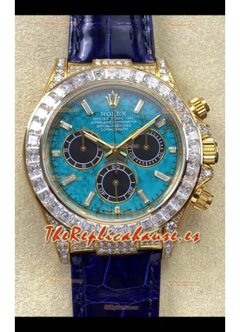 Reloj Rolex Daytona 126518LN de oro amarillo con esfera turquesa y MVMNT con volante de inercia variable, superclon