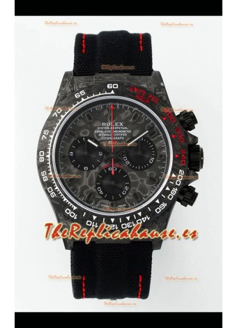 Reloj Rolex Daytona DiW con caja de carbono forjado y correa de nailon negra, réplica de alta calidad