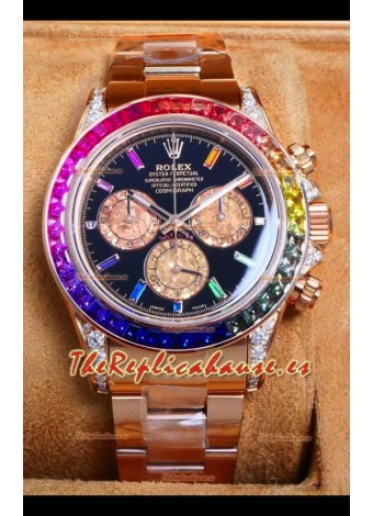 Reloj Rolex Daytona 116568 Superclon de oro rosa con esfera negra