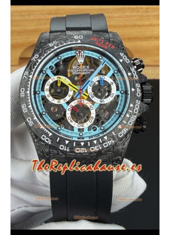 Reloj Rolex Daytona DiW Skeleton con caja de carbono y carcasa Oysterflex Superclon