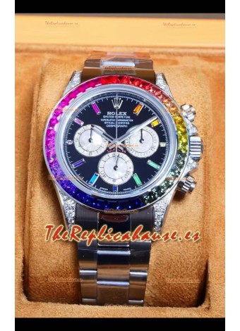 Reloj Rolex Daytona 116599 Superclon de oro blanco con esfera negra