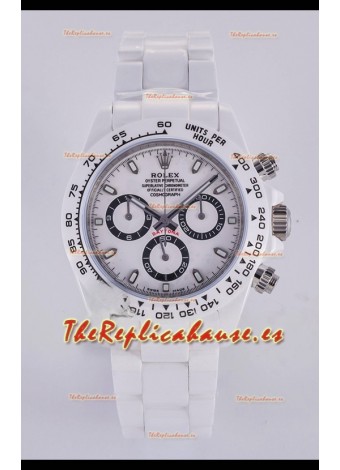 Reloj Rolex Daytona AET de cerámica blanca con movimiento 4130, réplica de alta calidad