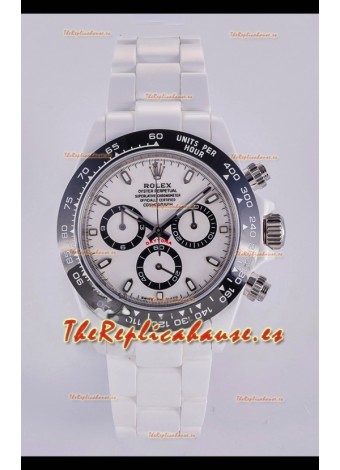 Reloj Rolex Daytona AET de cerámica blanca con movimiento 4130, réplica de alta calidad