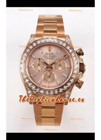Reloj Rolex Daytona 126595 con MVMNT con volante de inercia variable, esfera de oro rosa, superclon