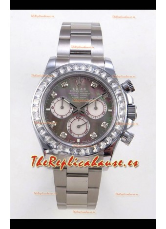 Reloj Rolex Daytona 126599 MVMNT con volante de inercia variable, oro blanco con perlas grises, superclon