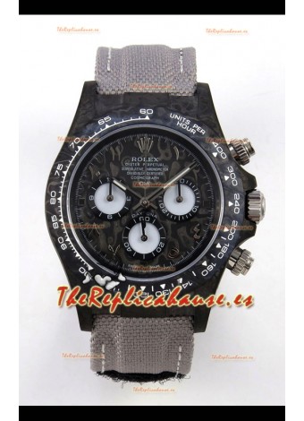 Reloj Rolex Daytona DiW Black Carbon con números arábigos, réplica perfecta