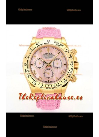 Reloj Rolex Daytona 116568 de oro amarillo con movimiento 4801 y esfera nacarada, réplica de alta calidad