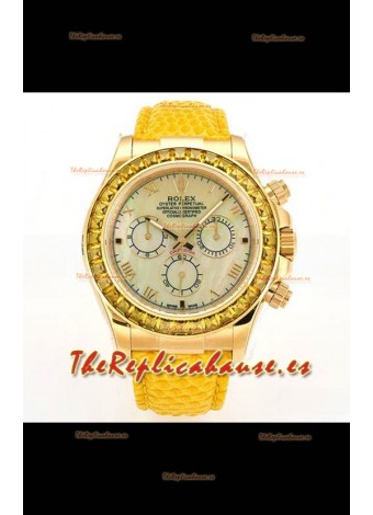 Reloj Rolex Daytona 116568 de oro amarillo, movimiento 4801, zafiros, esfera amarilla, superclon