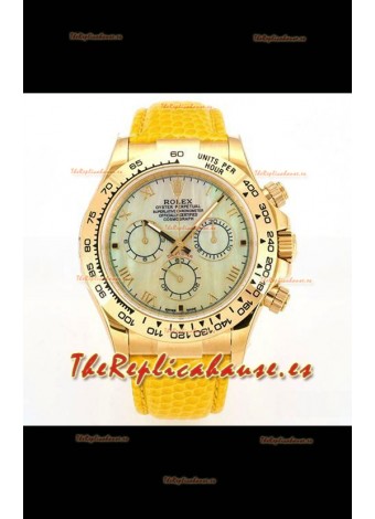 Reloj Rolex Daytona 116568 de oro amarillo con movimiento 4801 y esfera amarilla, réplica de alta calidad