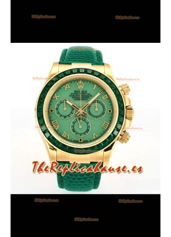 Reloj Rolex Daytona 116568 de oro amarillo, movimiento 4801, zafiros, esfera verde, superclon
