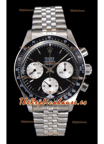 Reloj Rolex Daytona Paul Newman 37MM Tiffany & Co con esfera negra y cuerda manual, superclon