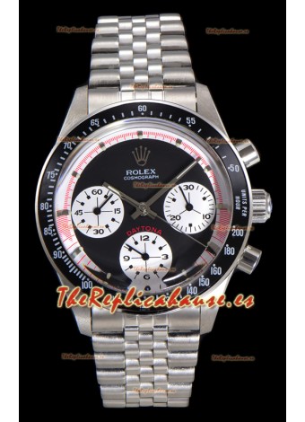 Reloj Rolex Daytona Paul Newman de 37 mm con esfera negra y cuerda manual, réplica de alta calidad