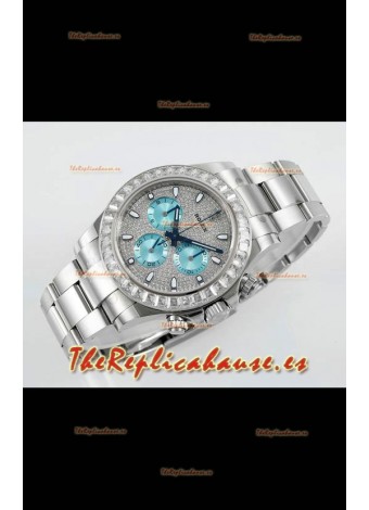 Reloj Rolex Daytona 116519 de acero inoxidable con diamantes y esfera, réplica perfecta