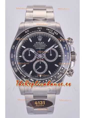 Reloj Rolex Daytona 126500 con esfera negra, marcadores de bastón y mecanismo MVMNT con volante de inercia variable, superclon