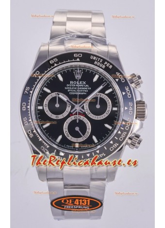 Reloj Rolex Daytona 126500 con esfera negra, marcadores de bastón y mecanismo MVMNT con volante de inercia variable, superclon