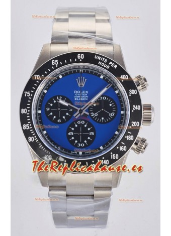 Réplica suiza del Rolex Daytona Paul Newman con esfera azul, modificado a medida con movimiento 4130